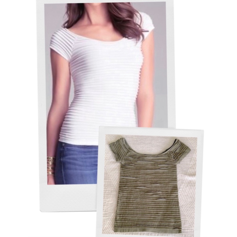 Bebe Olive Green Stretch Ottoman Top Size P/S